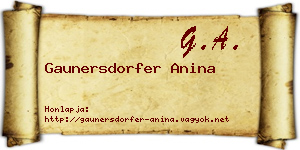 Gaunersdorfer Anina névjegykártya